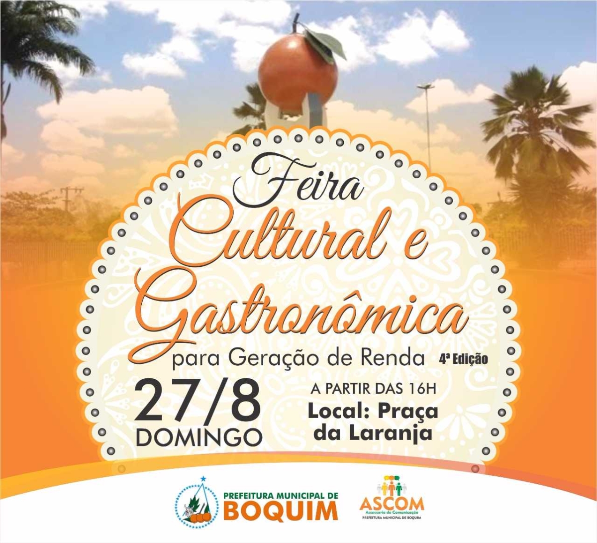 Boquim realizará 4ª edição da Feira Cultural e Gastronômica (Imagem: Divulgação)
