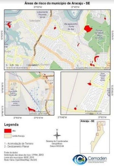 Defesa Civil Estadual recomenda atenção à população residente em áreas de risco de Aracaju (Foto: SEIDH)