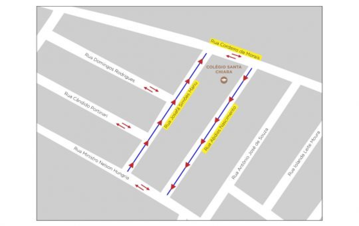 Duas ruas do bairro Luzia passam a ter sentido único a partir do dia 12/9 (Imagem: SMTT/Aracaju)