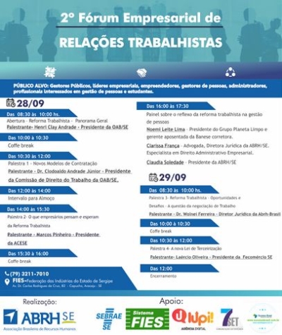 II Fórum de Relações Trabalhistas acontece em Aracaju (Foto: UNICOM/FIES)