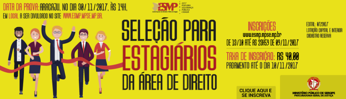 MP/Sergipe abre processo seletivo para estagiários de nível superior na área de Direito (Imagem: Divulgação)