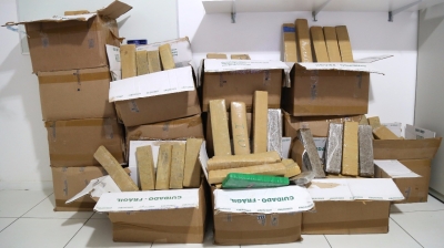 PM apreende meia tonelada de maconha durante fiscalização em Cristinápolis (Foto: SSP)