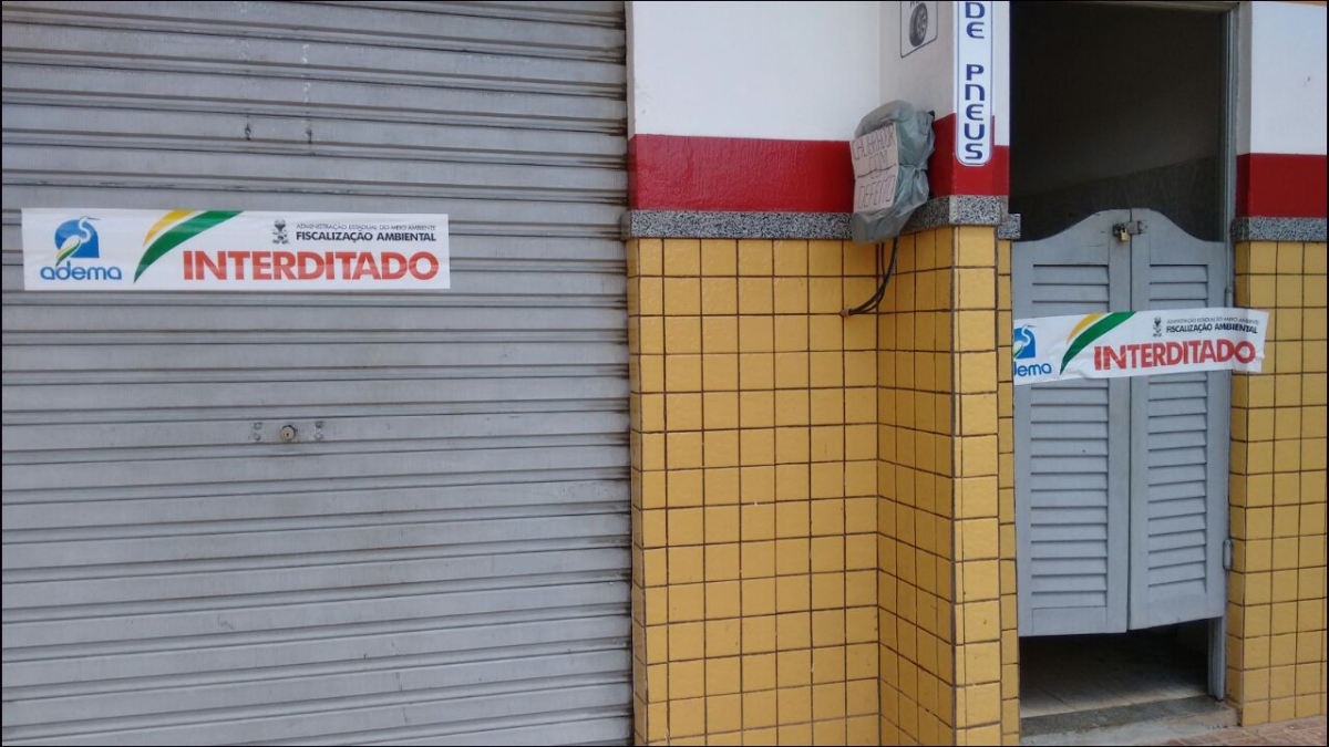 Adema interdita posto de combustível em situação irregular na cidade de Aquidabã  (Foto: Assessoria Adema/Sergipe)