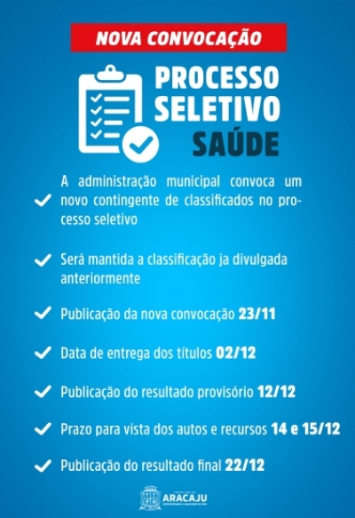PSS da Saúde: publicado o resultado provisório (Imagem: Seplog/Aracaju)