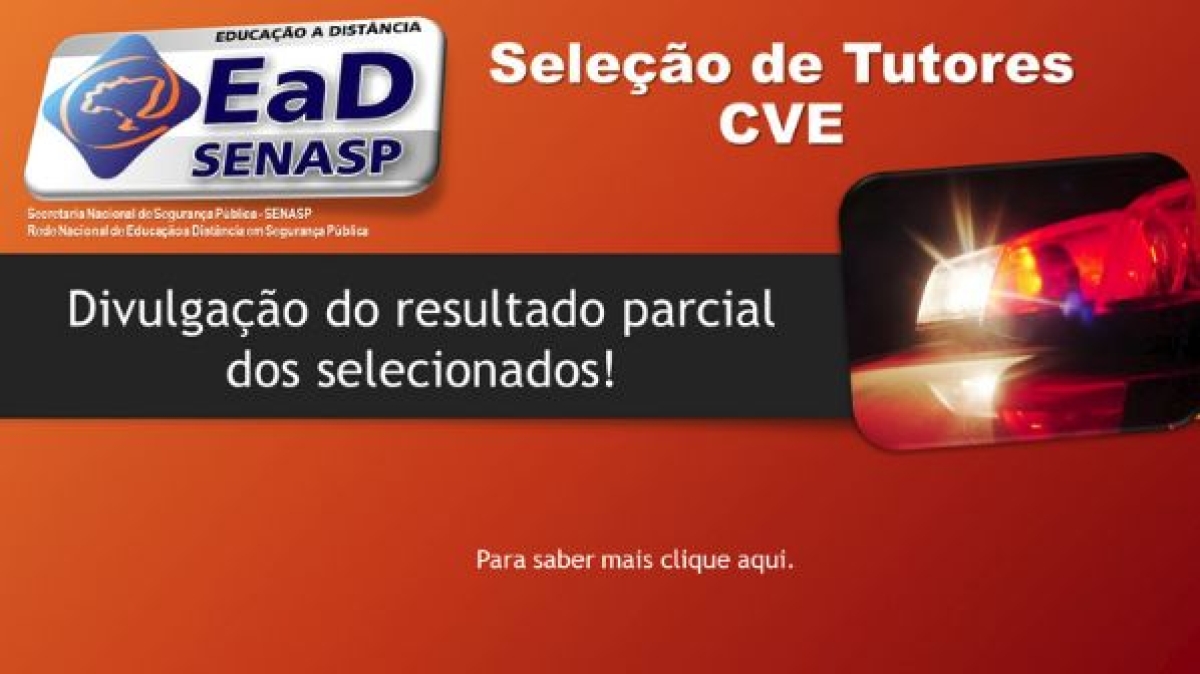 Senasp divulga resultado parcial da Seleção de Tutores CVE (Foto: SSP/SE)
