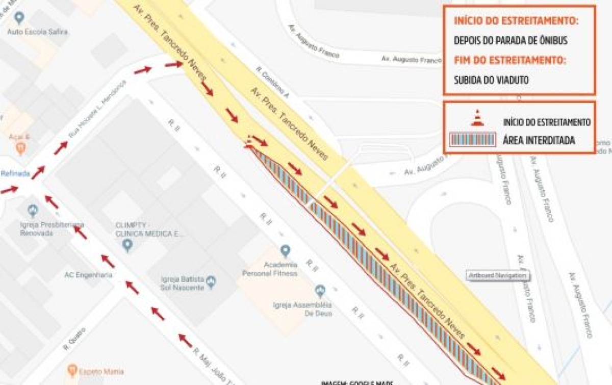Obra mudará trânsito na avenida Tancredo Neves a partir do dia 26 (Imagem: SMTT/Aracaju)