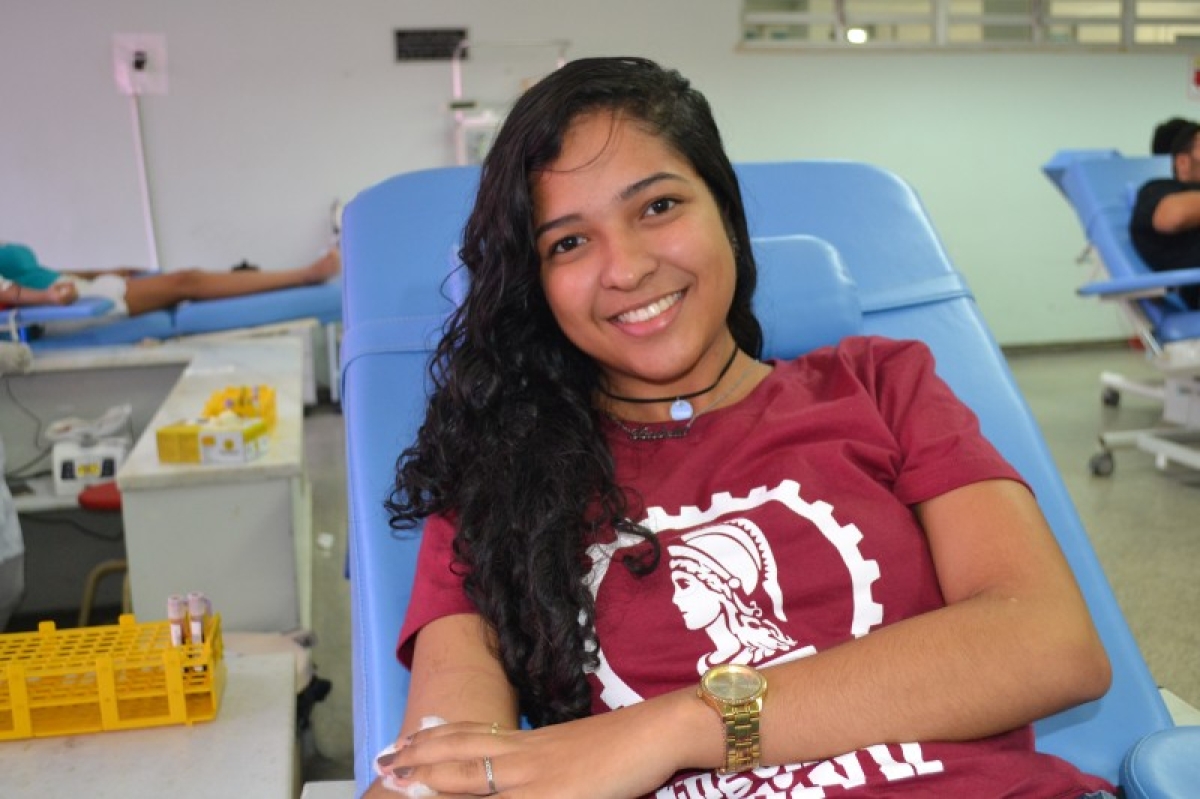 Trote Solidário de acadêmicos de engenharia civil contribui com doação de sangue (Foto: SES/SE)