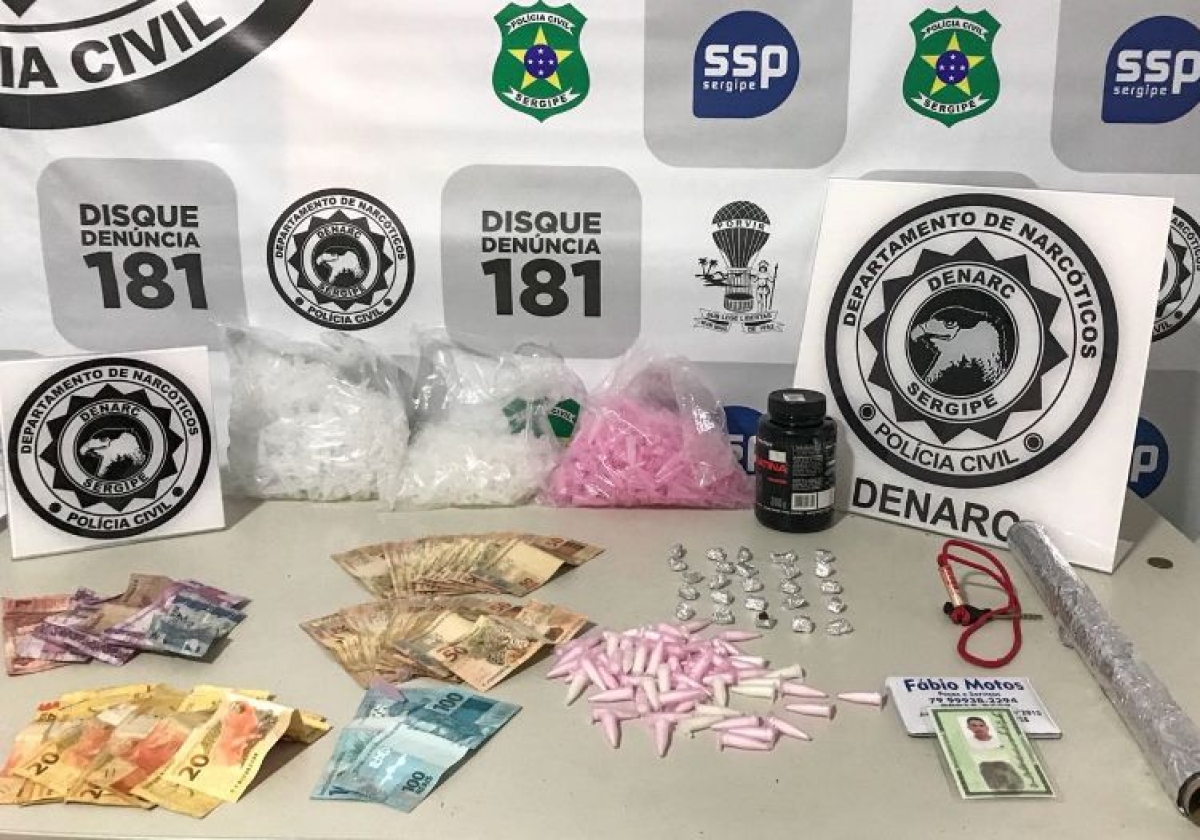 Homem é preso por tráfico de drogas (Foto: SSP/SE)
