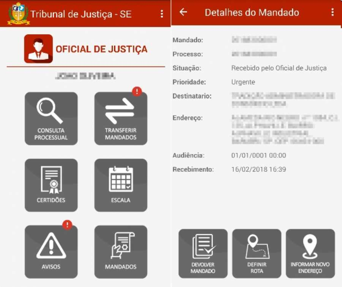 TJ/Sergipe cria aplicativo que agiliza cumprimento de mandados (Imagem: TJ/SE)