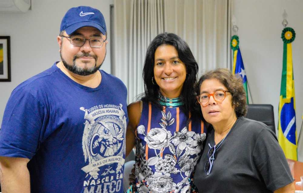 Bruno Azevedo (à esq.), Eliane Aquino (ao centro), Vera Ferreira (à dir.) (Foto: Danillo França/PMA)