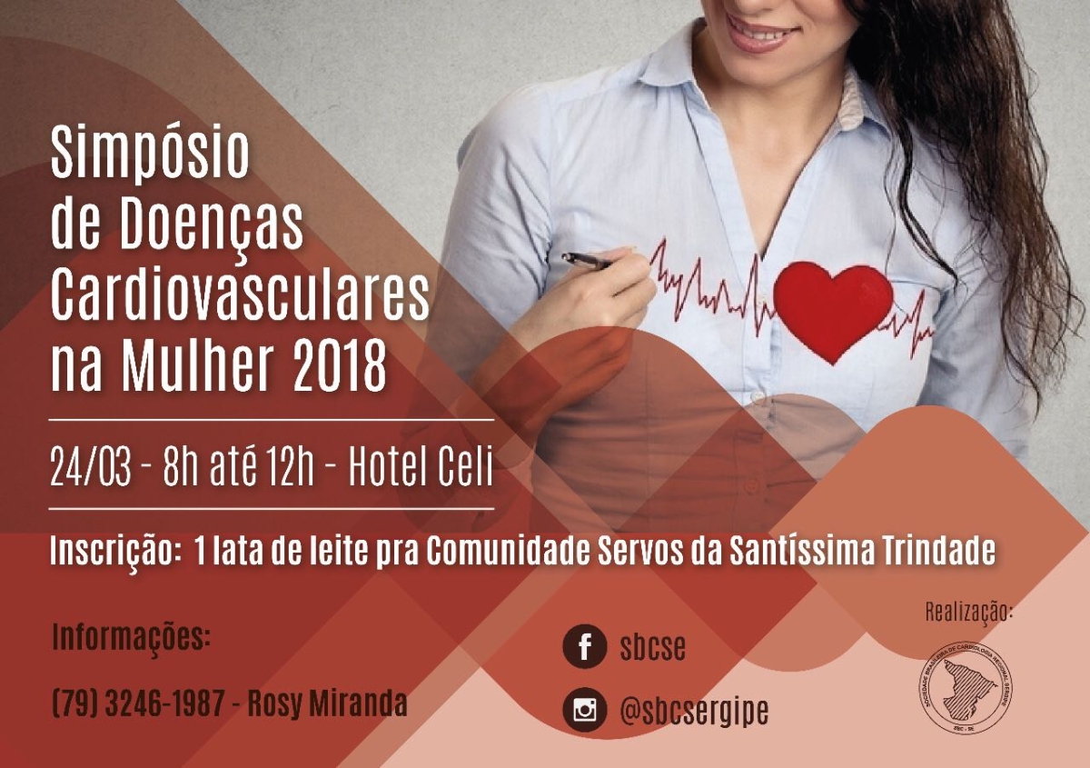 Simpósio de Doenças Cardiovasculares na Mulher 2018 acontece em Aracaju (Imagem: Divulgação)