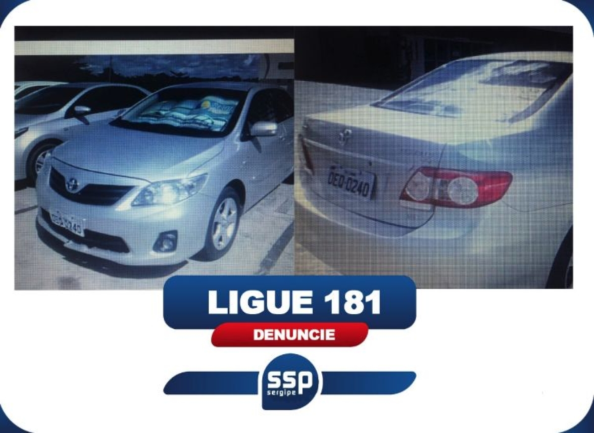 Polícia Civil divulga fotos de Corolla usado na morte do capitão Oliveira (Imagem: SSP/SE)