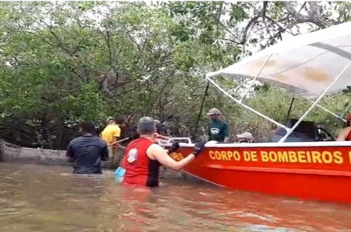 Buscas estão encerrados com a localização do corpo (Foto: Reprodução/ CBM/SE) 