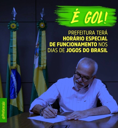 �?rgãos municipais terão horário diferenciado de funcionamento nos jogos do Brasil (Imagem: PMA)
