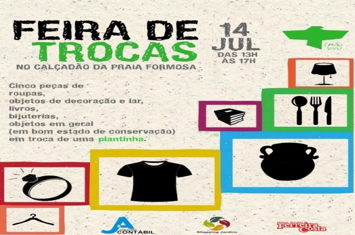 Ação ocorre das 13h às 17h no Calçadão da Praia Formosa (Imagem: Divulgação)