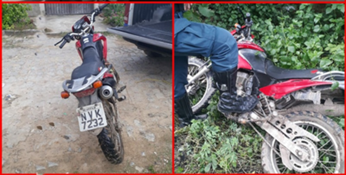 PM recupera motocicleta em Nossa Senhora do Socorro (Foto: Assessoria PM/SE)