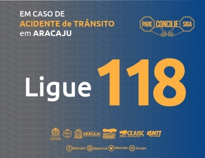Ligue 118 para conciliação em Acidentes de Trânsito em Aracaju (Imagem: Divulgação)
