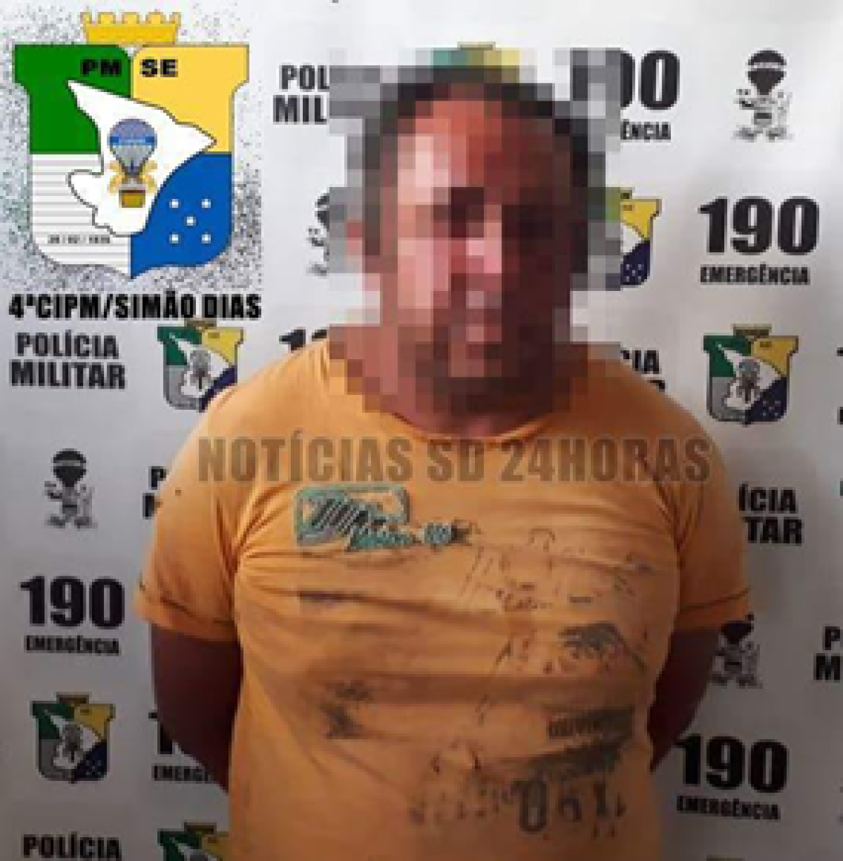 PM prende suspeito por tentativa de estupro em Simão Dias (Foto: Assessoria PM/SE)