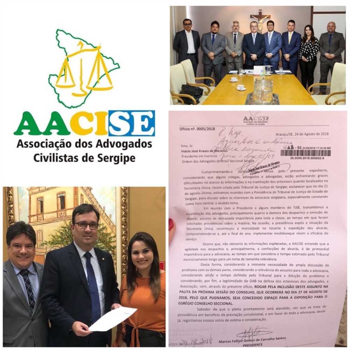 AACISE expõe ao TJ/Sergipe problemas decorrentes da implantação da Secretaria �?nica (Imagem: AACISE)