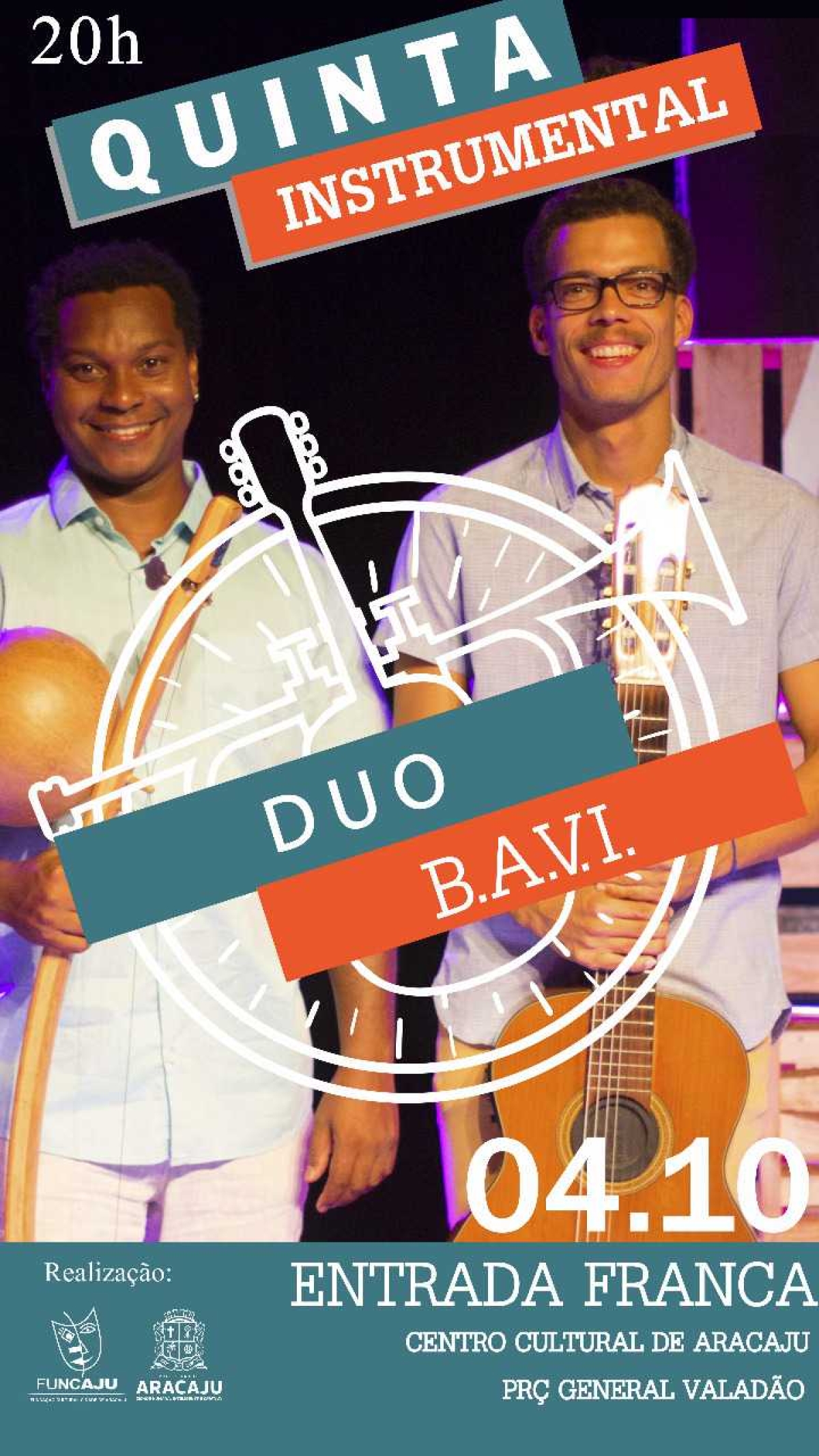 Dupla apresentará novas sonoridades com violão e berimbau no Quinta Instrumental (Imagem: Divulgação/ Funcaju)