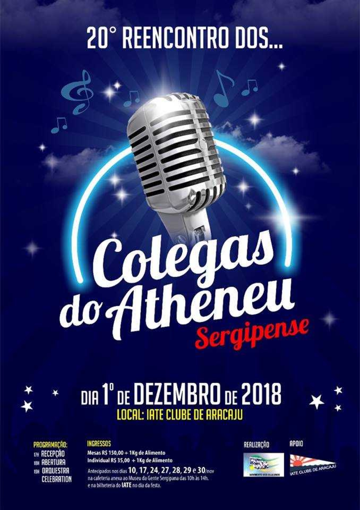 Colegas celebram o 20º Reencontro do Colégio Atheneu Sergipense (Imagem: Divulgação)