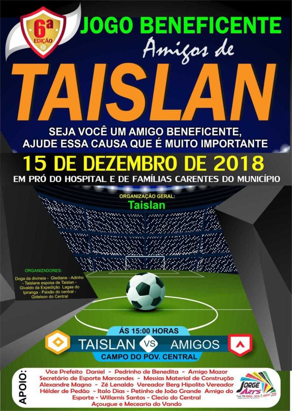 Riachuelo: Jogo beneficente será realizado pela sexta vez dia 15 de dezembro (Imagem: Divulgação) 