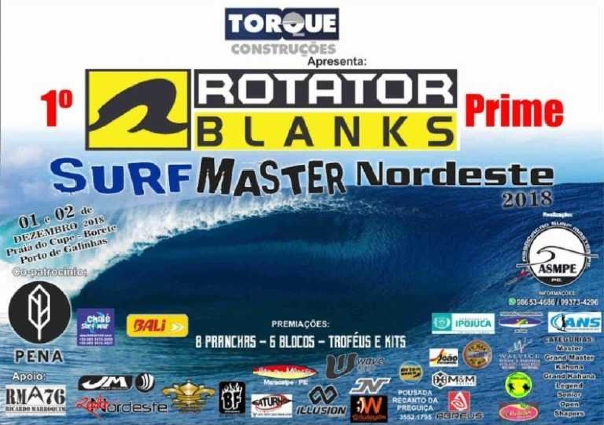 1º Rotator Blanks Prime Surf Master Nordeste 2018  (Imagem: Divulgação/ ASMPE)