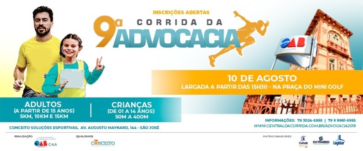 "Corrida da Advocacia" acontece em Aracaju (Imagem: Divulgação)