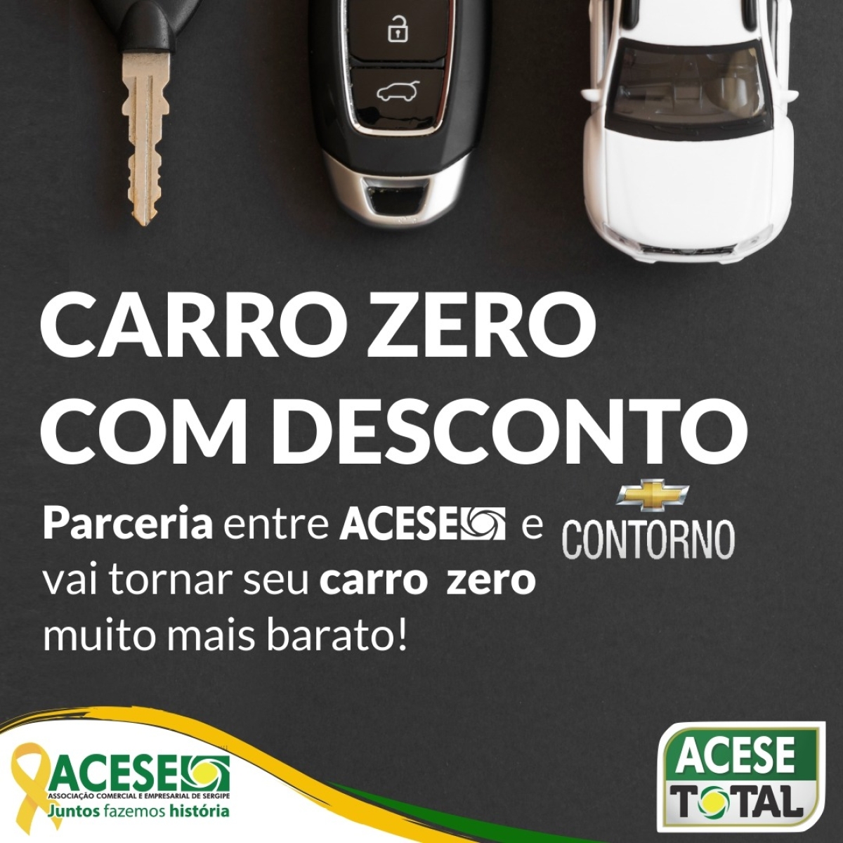 Acese e Contorno firmam parceria que garante desconto na compra de carros (Imagem: Divulgação/ Acese/SE)