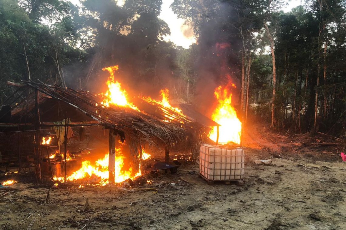 Exército prende garimpeiros em unidades de conservação do Amazonas (Foto: Divulgação/ Ministério da Defesa)