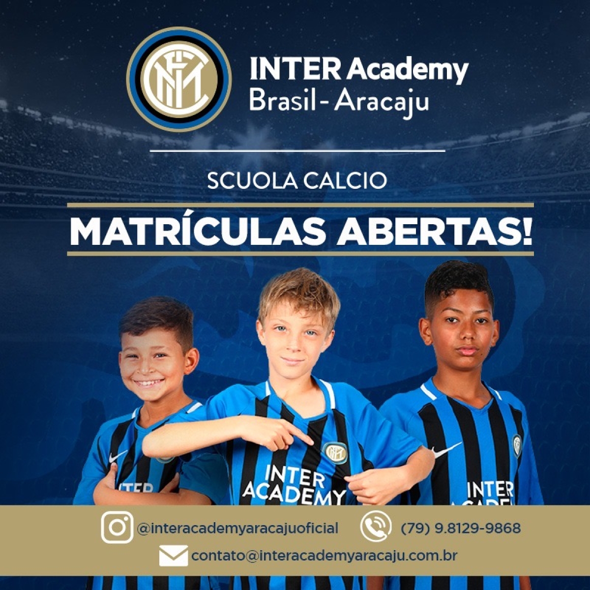 Escolinha da Inter de Milão será inaugurada em Aracaju neste sábado, 28/11 (Imagem: Divulgação)