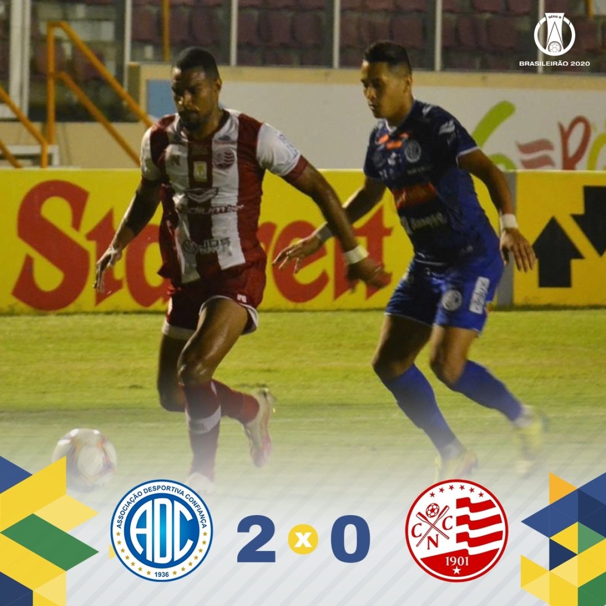 Confiança vence Náutico no encerramento da 32ª rodada da Série B (Imagem: Twitter/ Brasileirão Série B)