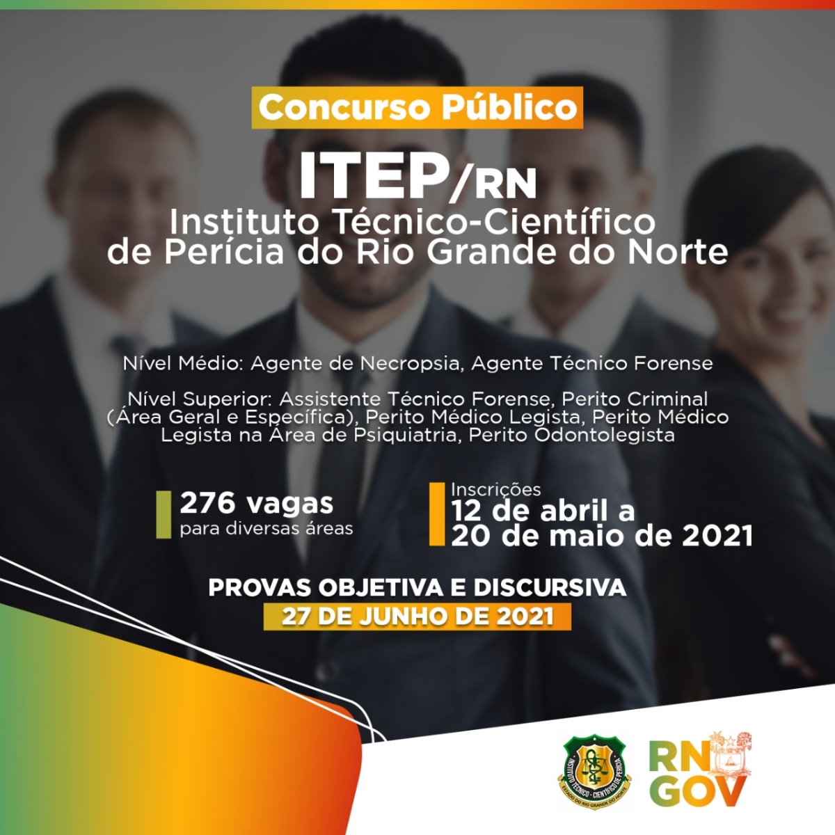 Inscrições para o concurso público do Itep/RN estão abertas (Imagem: Divulgação)