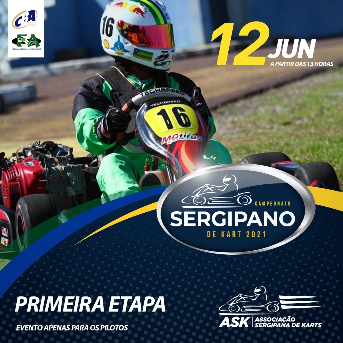 Primeira etapa do Campeonato Sergipano de Kart acontece neste sábado, 12/06 (Imagem: FM Assessoria)