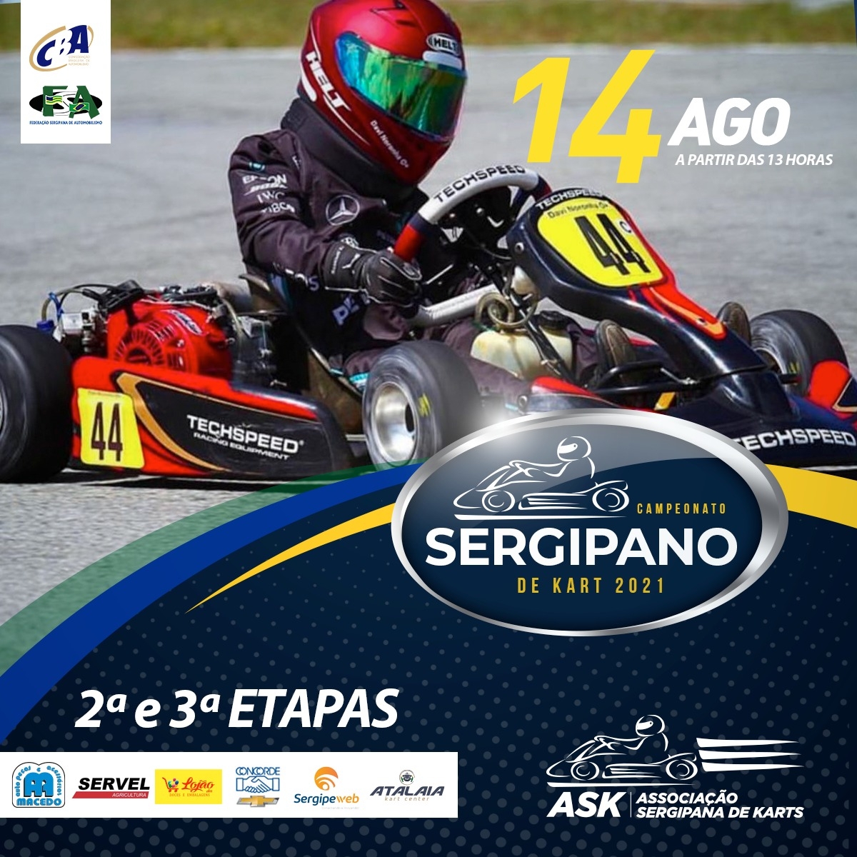 Etapas do Campeonato Sergipano de Kart serão realizadas neste sábado, 14/08 (imagem: Divulgação)
