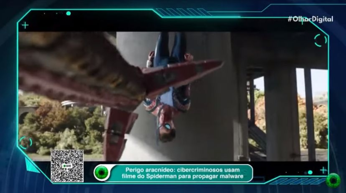 Filme "Homem Aranha: Sem Volta Para Casa" é usado para instalação de malware de mineração de criptomoedas (Imagem: Reprodução de vídeo/ Olhar Digital)