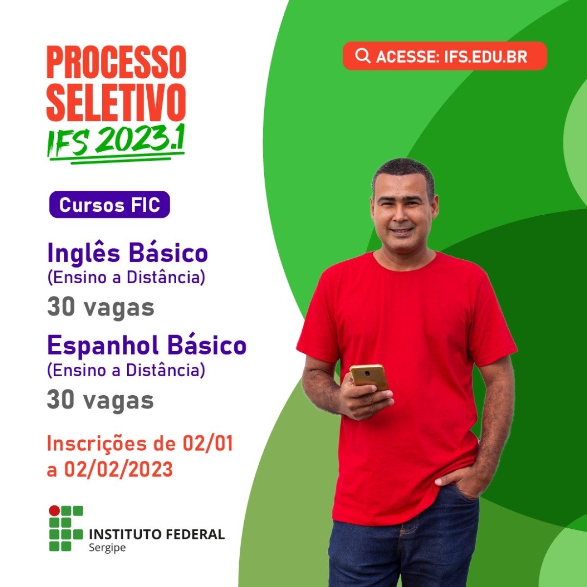 IFS lança edital para Processo Seletivo para o Curso de Formação Inicial e Continuada - Imagem: Divulgação | IFS