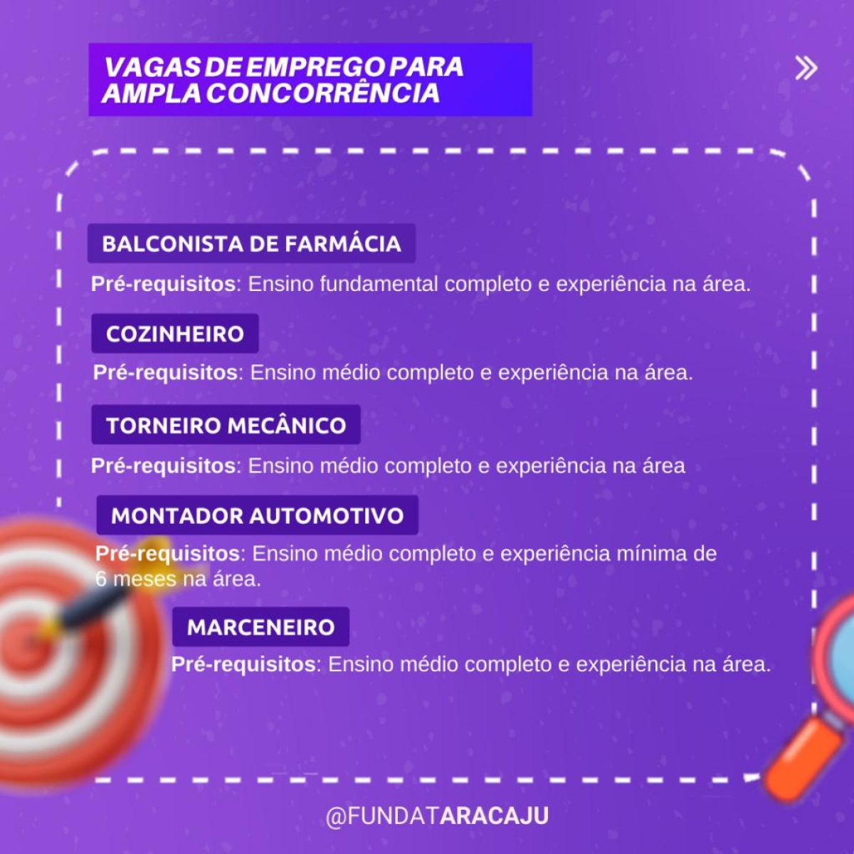 Fundat anuncia vagas - Arte: Ascom Fundat