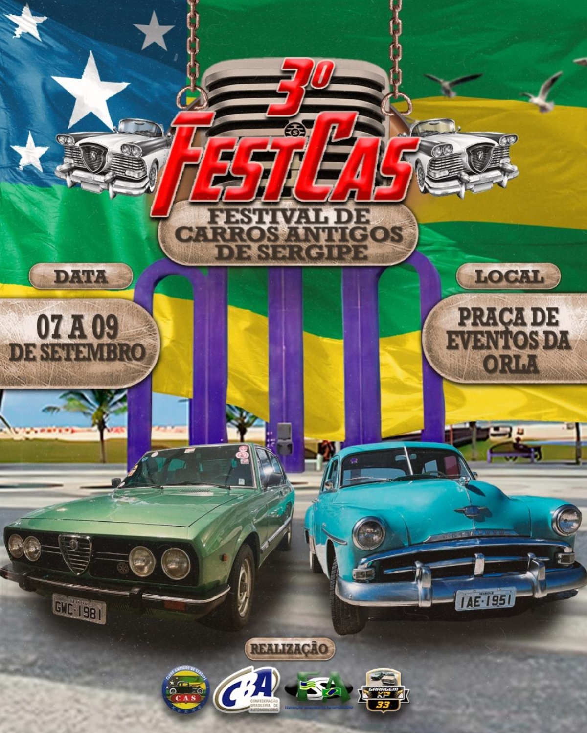 3º Festival de Carros Antigos de Sergipe - Imagem: Divulgação