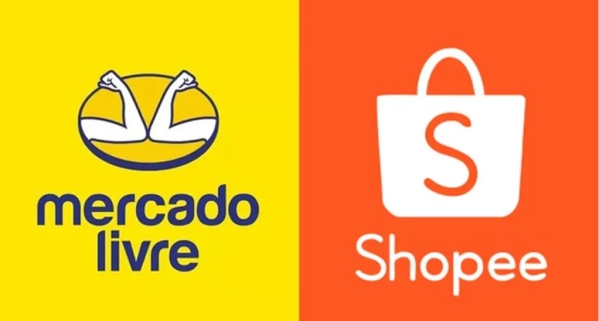 Logo Mercado Livre e Logo Shopee
