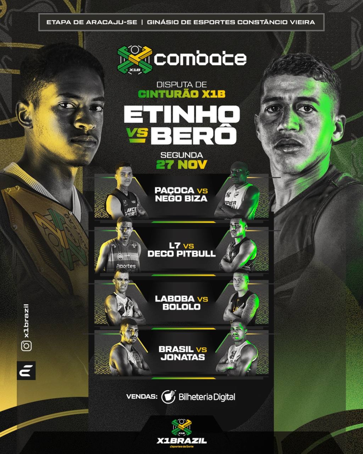 X1 Brazil Combate chega em Aracaju com R$140 mil em premiações - Imagem: Divulgação