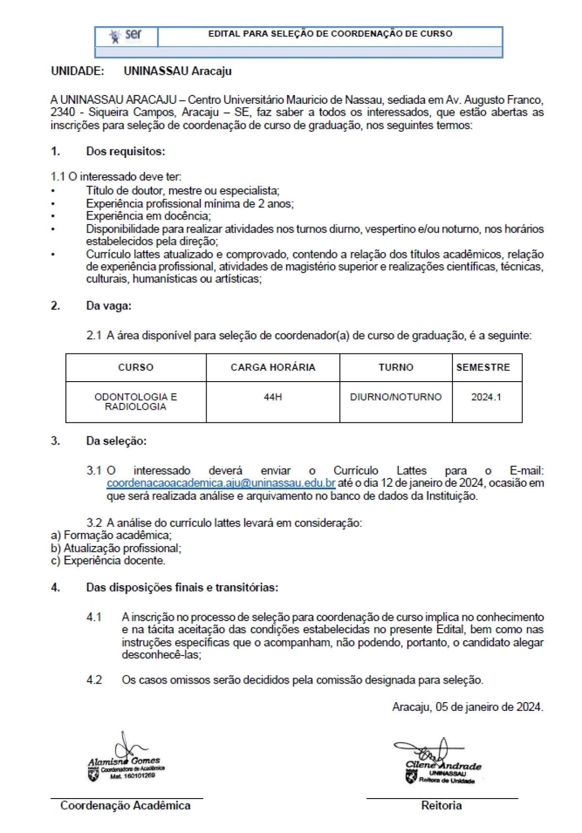 UNINASSAU abre seleção para coordenação de Odontologia e Radiologia