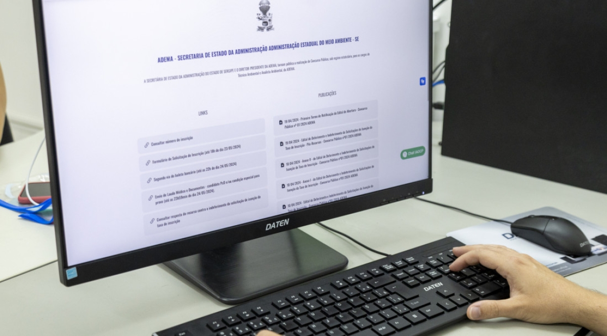 Governo de Sergipe abre inscrições para o concurso público da Adema - Foto: Igor Matias
