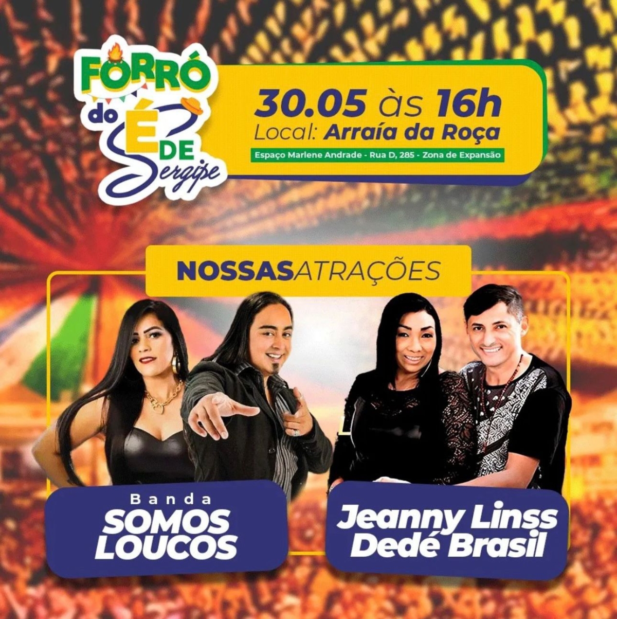 Forró do "�? de Sergipe" acontece no dia 30 de maio no Arraiá da Roça - Foto: Divulgação/Martins Assessoria Digital e Marketing