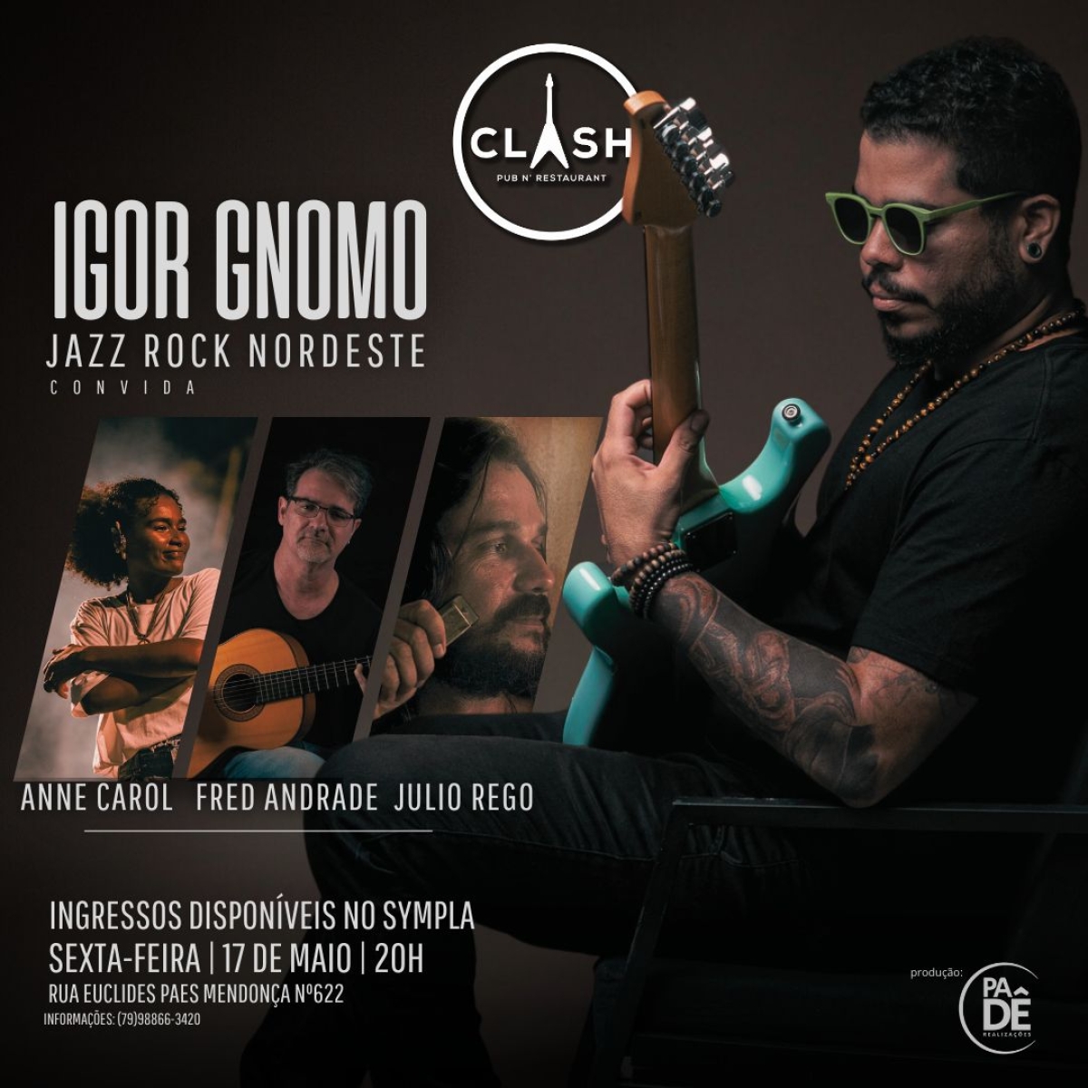 O premiado guitarrista baiano Igor Gnomo volta a Aracaju com show exclusivo no palco do The Clash - Foto: Divulgação/Assessoria