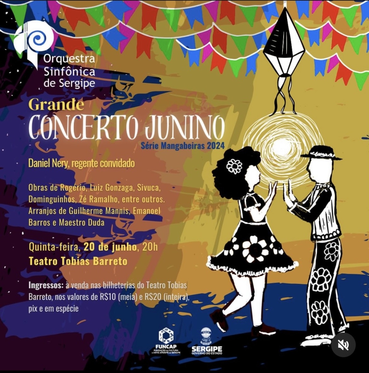 Grande Concerto Junino é destaque da programação da Orsse no período festivo - Arte: Governo de Sergipe