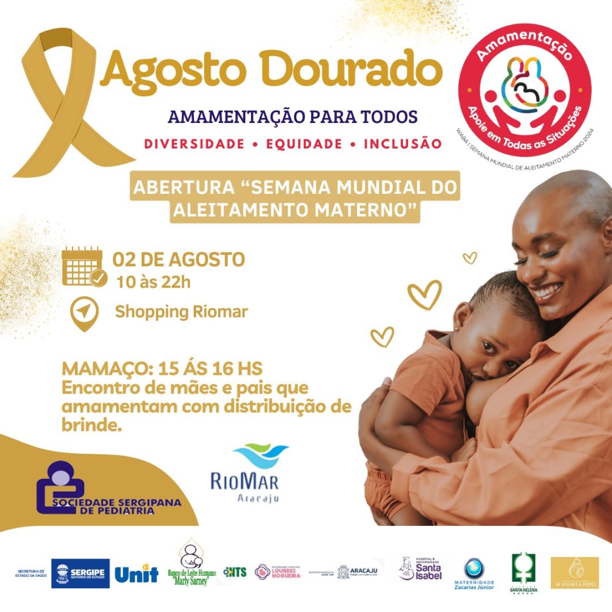 Shopping Riomar sedia Semana Mundial da Amamentação no dia 2 de agosto - Foto: Divulgação/Asscom Unit
