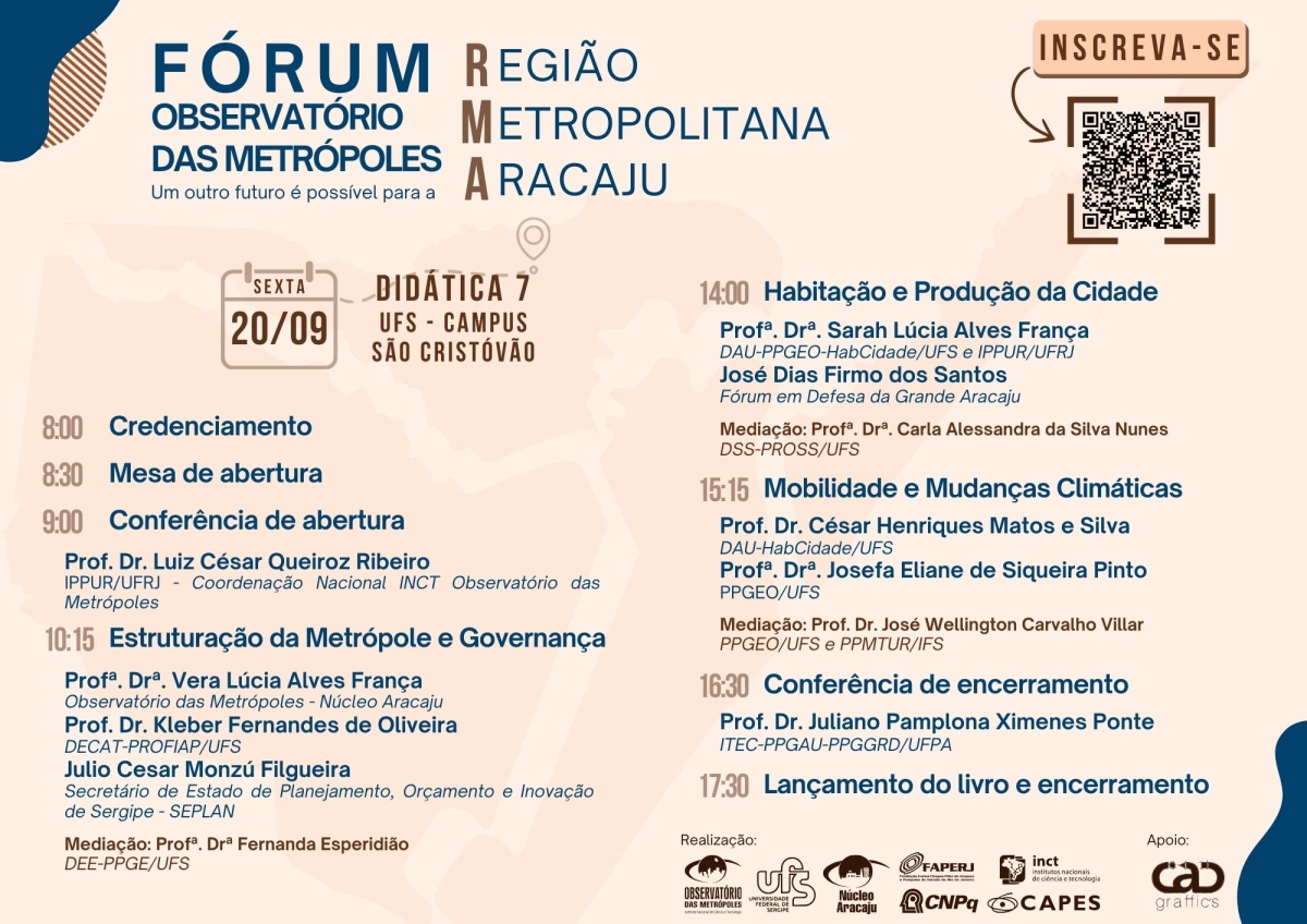 "Fórum Local Observatório das Metrópoles: um outro futuro é possível para a Região Metropolitana de Aracaju" - Foto: Divulgação/Assessoria
