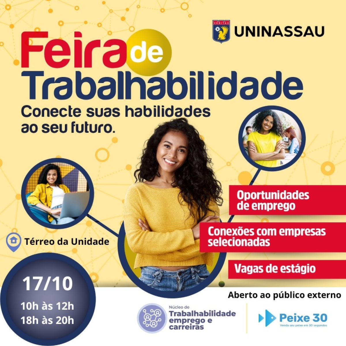 Feira de Trabalhabilidade oferta mais de 1000 vagas de emprego e estágio - Foto: Divulgação/Assessoria UNINASSAU
