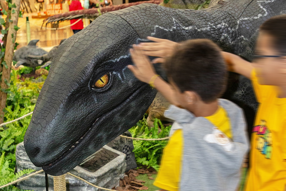 �?ltimas sessões de fotos com o Dino Raptor acontecem neste fim de semana - Foto: Arquivo Shopping Jardins

